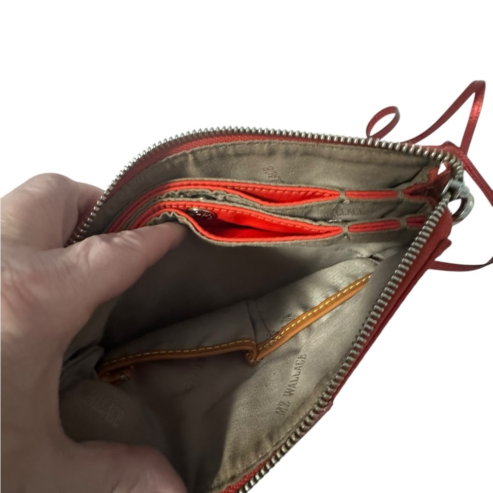 MZ Wallace Accordion Crossbody in Tomato Red. Worn. - Picture 8 of 14
